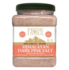 Pride Of India - Pure Himalayan Pink Salt - Enriched w/ 84+ Natural Minerals;  Fine Grind 5 Pound Jar