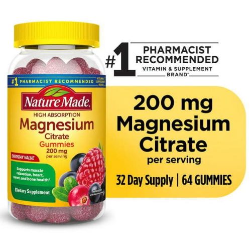 Nature Made High Absorption Magnesium Citrate 200 mg Gummies; 64 Count Nature Made High Absorption Magnesium Citrate 200 mg Gummies; 64 Count