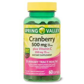 Spring Valley Cranberry Dietary Supplement Softgels;  500 mg;  60 Count