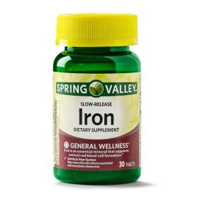 Spring Valley Slow-Release Iron Tablets Dietary Supplement;  45 mg;  30 Count