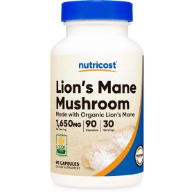 Nutricost Lion's Mane Mushroom Capsules 2100mg per Serving, 30 Servings, 90 Capsules, Supplement