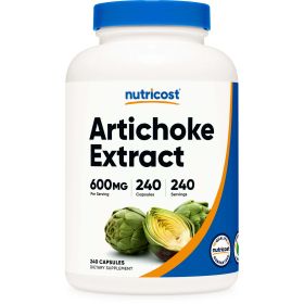 Nutricost Artichoke Extract 600mg, 240 Vegetarian Capsules - Non-GMO Supplement