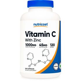 Nutricost Vitamin C with Zinc, 120 Servings - Non-GMO, Gluten Free Supplement