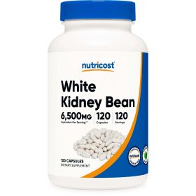 Nutricost White Kidney Beans Capsules 650mg 120 Capsules - Non-GMO Supplement