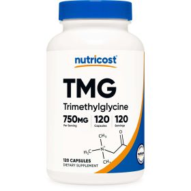 Nutricost Trimethylglycine (TMG) 750mg, 120 Capsules - Non-GMO Supplement