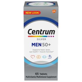 Centrum Silver Mens 50 Plus Vitamins, Multivitamin Supplement, 65 Count