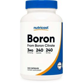 Nutricost Boron 3mg Supplement, 240 Vegetarian Capsules - Gluten Free, Non-GMO