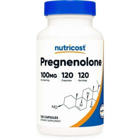 Nutricost Pregnenolone 100mg, 120 Capsules - Non-GMO, Gluten Free, Vegetarian Supplement