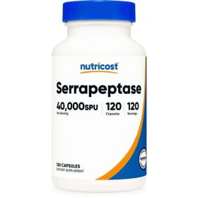 Nutricost Serrapeptase 40,000 SPU, 120 Capsules, Supplement