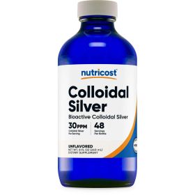 Nutricost Colloidal Silver 8oz 30PPM - Glass Bottles, Bio-Active Colloidal Silver Supplement