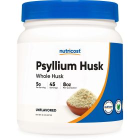 Nutricost Psyllium Whole Husk Powder (8oz) - Gluten Free & Non-GMO Supplement