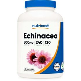 Nutricost Echinacea 800 mg, 240 Capsules, 120 Servings - Non GMO & Gluten Free Supplement