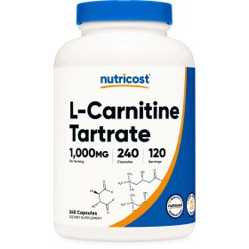 Nutricost L-Carnitine Tartrate Supplement 500mg, 240 Capsules, 1000mg per Serving