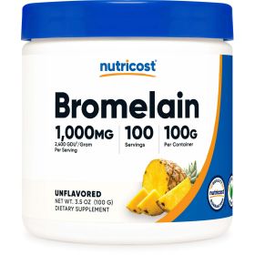 Nutricost Bromelain Powder 100g - Bromelain Supplement (2400 GDU/g)