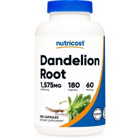 Nutricost Dandelion Root Capsules 525mg (180 Capsules) - Non-GMO, Gluten Free Supplement