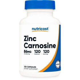 Nutricost Zinc Carnosine 86mg, 120 Capsules - Non-GMO, Gluten Free Supplement