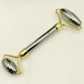 Portable Household Facial Double-Roller Massage Tool (Option: 144x35x38mm-Gold)
