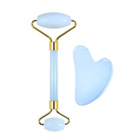 Jade Roller Heart-shaped Suit Crystal Massage (Option: Opal Suit)