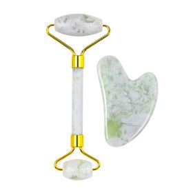 Jade Roller Heart-shaped Suit Crystal Massage (Option: Xiuyan Jade Suit)
