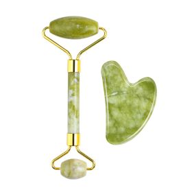 Jade Roller Heart-shaped Suit Crystal Massage (Option: Southern Jade Suit)