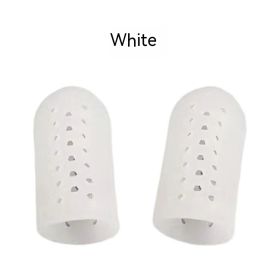 Big Toe Protective Cover High Heels Protective Tube Small Toe Cover Silicone Thumb Sheath (Option: White S With Holes)