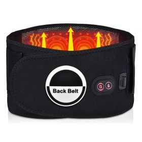 Red Light Heating Massage Belt Electric Heating Waist Supporter Lumbar Disc Massage Physical Therapy Band (Option: Black-EU)